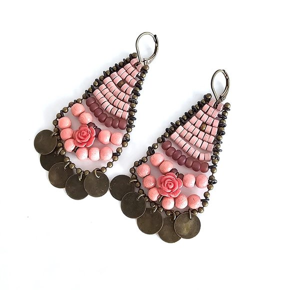 HANDCRAFTED BEADED EARRINGS! - Picture 2 of 9